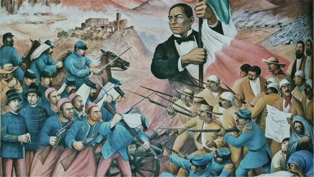 Mural “ Juárez, Símbolo de la República contra la Intervención Francesa ” by Antonio González